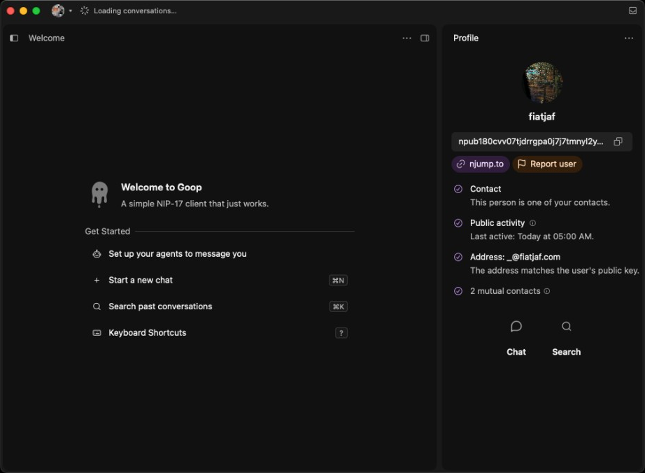 Goop: Profile panel